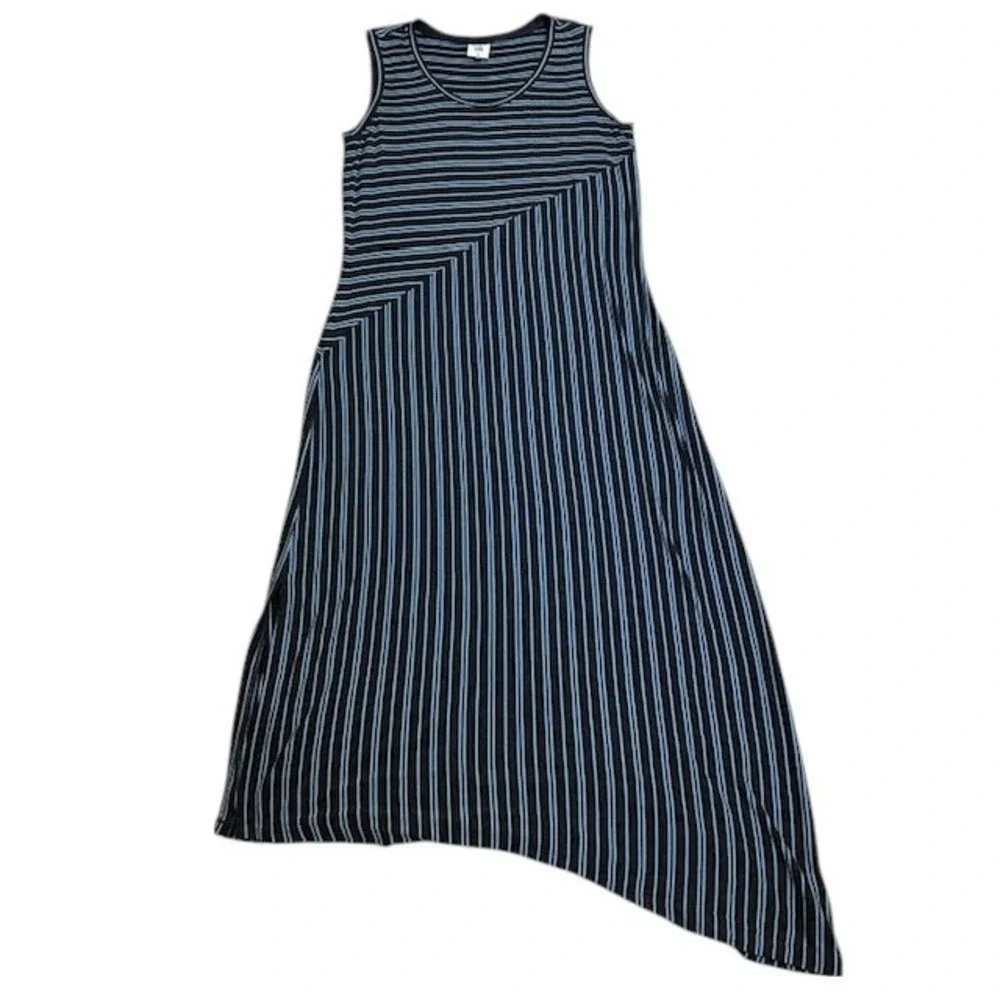CAbi 5796 Striped Maxi Dress Sleeveless Casual Summer Tank‎ Dress Size Med